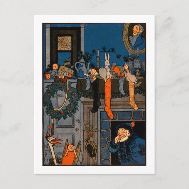 Postal Festiva La noche antes del navidad, por Denlow, 1903 (Anverso)