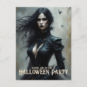 Postal Festiva La noche gótica de Halloween de la misteriosa invi