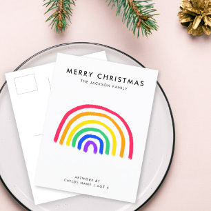 Postal Festiva La obra de arte propia de tu hijo   Niños Navidade