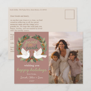 Postal Festiva La paz en la tierra Navidades PERSONALIZADO FOTO