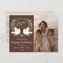 Postal Festiva La paz en la tierra Navidades PERSONALIZADO FOTO