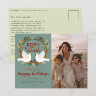 Postal Festiva La paz en la tierra Navidades PERSONALIZADO FOTO