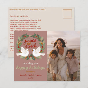Postal Festiva La paz en la tierra Navidades PERSONALIZADO FOTO