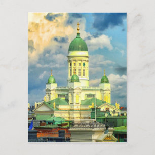 Postal Festiva La paz y la alegría helsinki finland church skylin