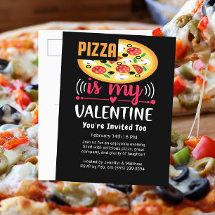 Postal Festiva La pizza es mi Fiesta gracioso de San Valentín