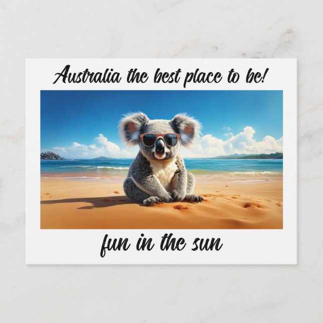 Postal Festiva ¡La playa de arena de Koala Australia es el mejor  (Anverso)