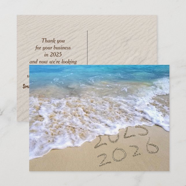 Postal Festiva La Playa del Nuevo Año 2026 Desde El Negocio (Anverso / Reverso)