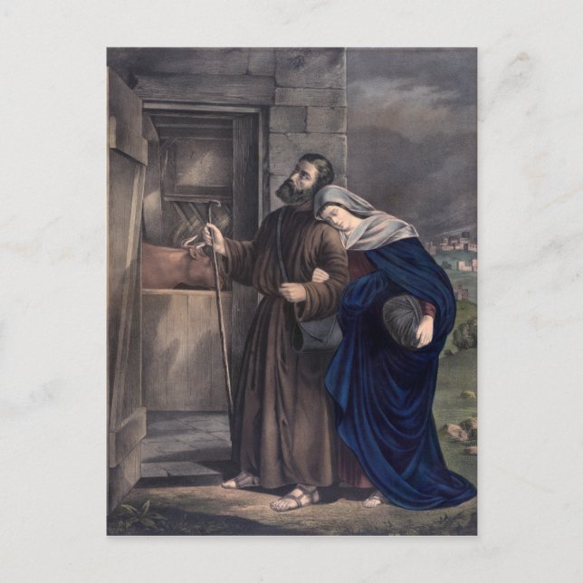 Postal Festiva "La primera Nochebuena" (Anverso)