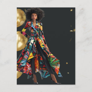 Postal Festiva La reina negra afroamericana Melanin Sista Shopp