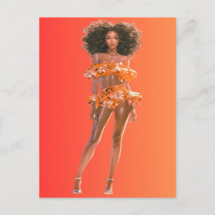 Postal Festiva La reina negra afroamericana Melanin Sista Shopp