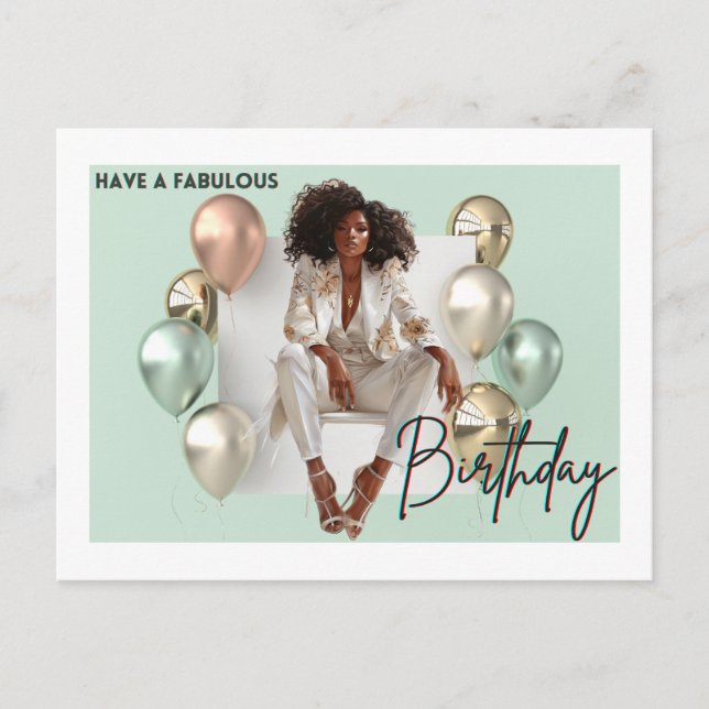 Postal Festiva La reina negra afroamericana Melanin Sista Shopp (Anverso)