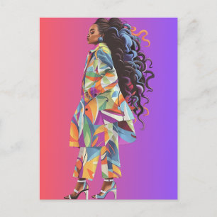 Postal Festiva La reina negra afroamericana Melanin Sista Shopp