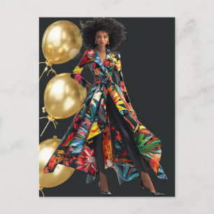 Postal Festiva La reina negra afroamericana Melanin Sista Shopp