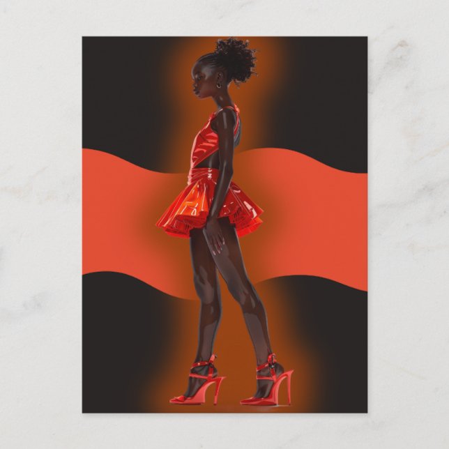 Postal Festiva La reina negra afroamericana Melanin Sista Shopp (Anverso)