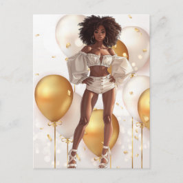 Postal Festiva La reina negra afroamericana Melanin Sista Shopp