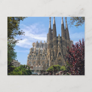 Postal Festiva La Sagrada Familia, Barcelona, España