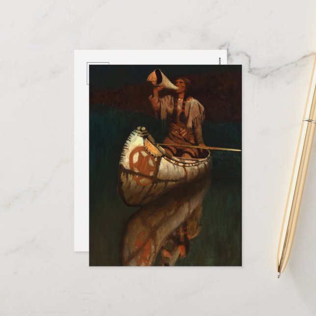 Postal Festiva La señal de Newell Convers Wyeth (Anverso/Reverso In Situ)