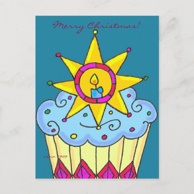 Postal Festiva La tarta de Navidades ucranianos para personalizar (Anverso)