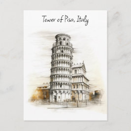 Postal Festiva La Torre inclinada de Pisa, Italia