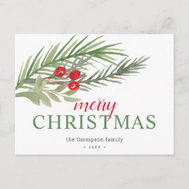 Postal Festiva La vegetación de los Navidades festivos