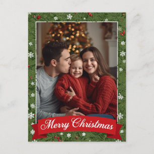 Postal Festiva La vegetación de los Navidades fotográficos famili
