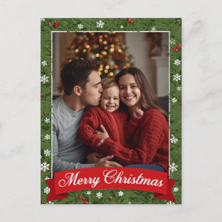 Postal Festiva La vegetación de los Navidades fotográficos famili