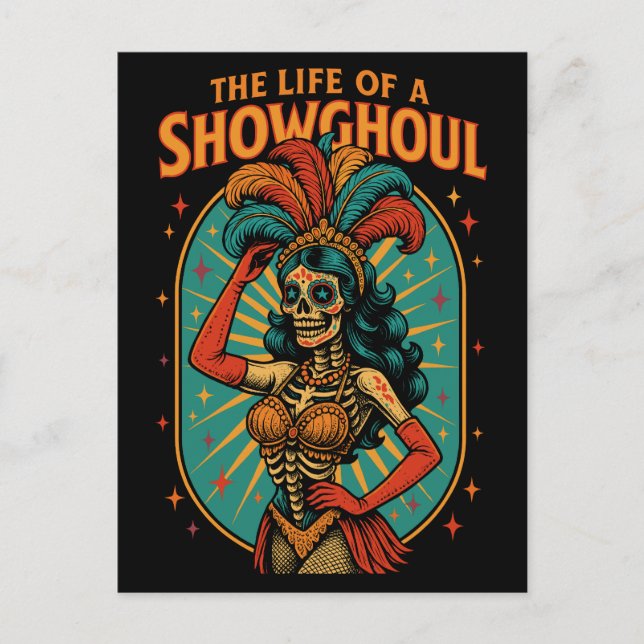 Postal Festiva La vida de un Showghoul (Anverso)