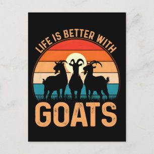 Postal Festiva La vida es mejor con cabras