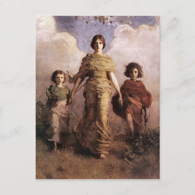 Postal Festiva La Virgen 1893 Abbott Handerson Thayer (Anverso)