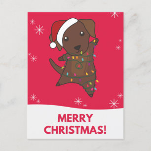 Postal Festiva Labrador Christmas Snow Winter Animals Dogs Holida