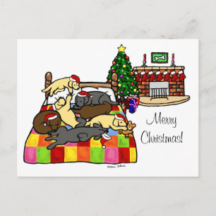 Postal Festiva Labrador Recuperador Navidades