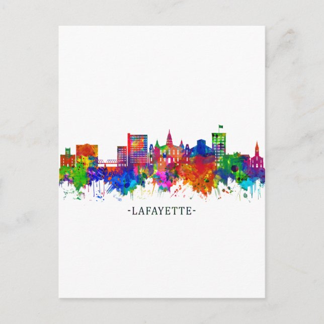 Postal Festiva Lafayette Louisiana Skyline (Anverso)