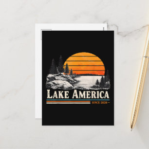 Postal Festiva Lago América 2026 Vintage