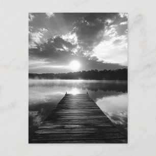 Postal Festiva Lago de los Ozarks en blanco y negro