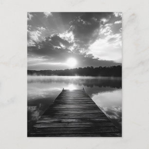 Postal Festiva Lago de los Ozarks en blanco y negro