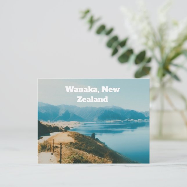 Postal Festiva Lago Wanaka, Isla Sur, Nueva Zelanda (Anverso de pie)