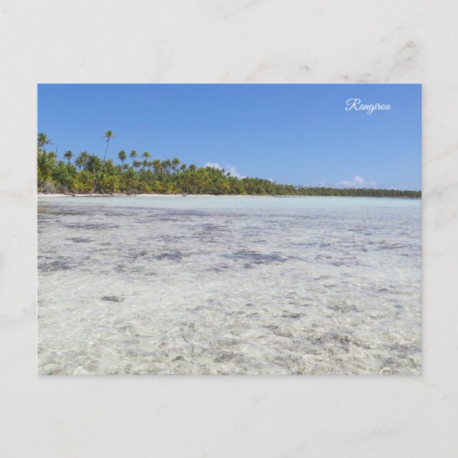 Postal Festiva Laguna Azul de Rangiroa (Anverso)