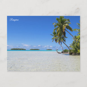 Postal Festiva Laguna Azul de Rangiroa