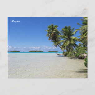 Postal Festiva Laguna Azul de Rangiroa
