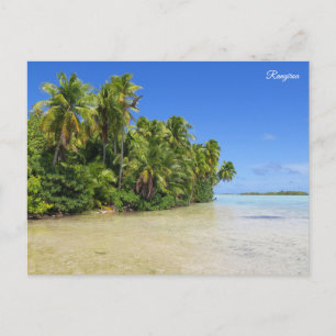 Postal Festiva Laguna Azul de Rangiroa