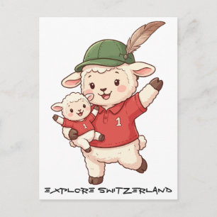 Postal Festiva Lamb Family Fan with Alpine Hat