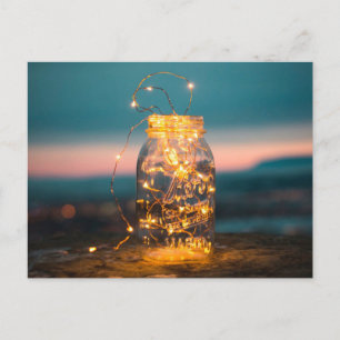 Postal Festiva Lámparas de hadas Jar, Navidades, gracias, verano