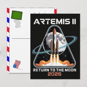 Postal Festiva Lanzamiento de Artemis II a la Luna 2026
