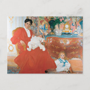 Postal Festiva Larsson - Sra. Dora Lamm y sus dos hijos,