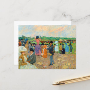 Postal Festiva Las carreras en Longchamp de Jean-Louis Forain