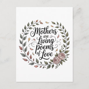 Postal Festiva Las madres son poemas vivientes de amor
