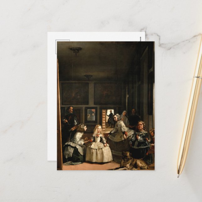 Postal Festiva Las Meninas por Diego Velázquez (Anverso/Reverso In Situ)