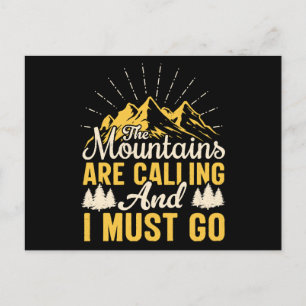 Postal Festiva Las montañas están llamando y debo irme