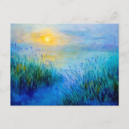 Postal Festiva Las praderas azules al amanecer por la mañana