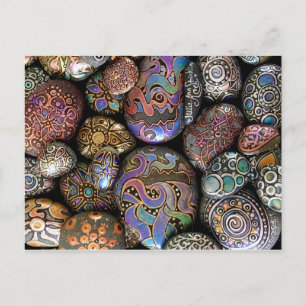 Postal Festiva ¡Las siluetas sicodélicas rocas! Por Julie Ann Str